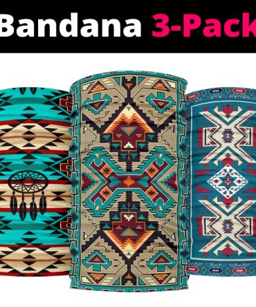 Tribe Blue Patterns Native American Bandana 3-Pack New