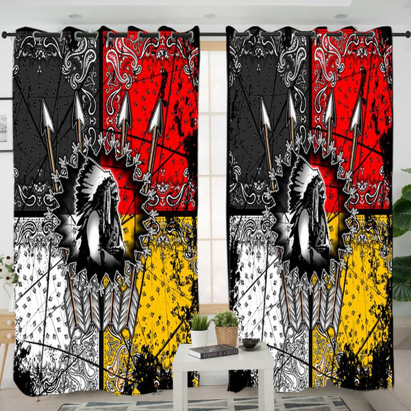 Tribe Chief Native American Design Living Room Curtain - Image 3