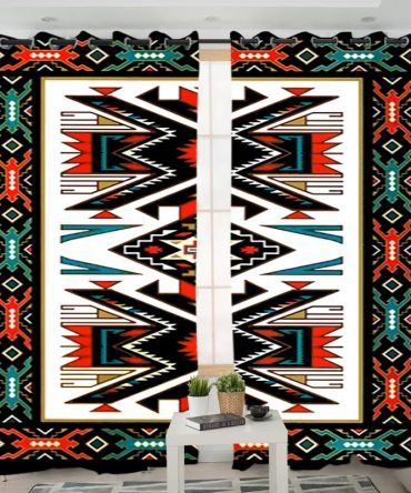 Tribe Colorful Pattern Native American Design Living Room Curtain
