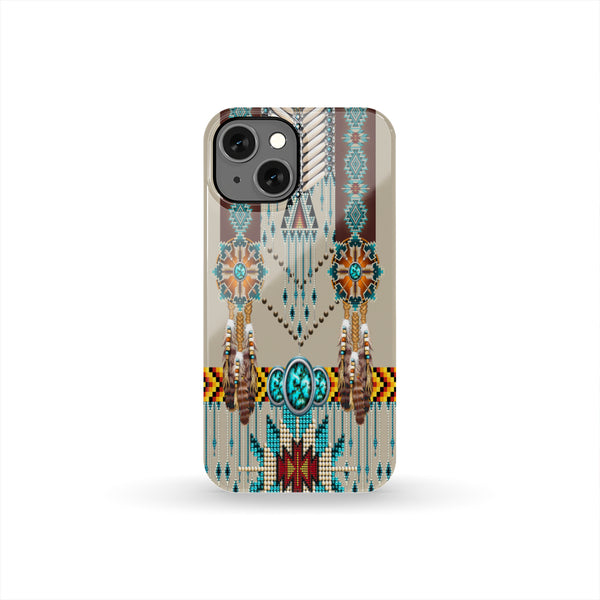 Turquoise Blue Pattern Breastplate Native American Phone Case - Image 3