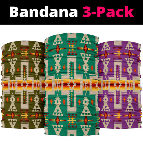 Turquoise Tribe Design Native American Bandana 3-Pack - Image 2