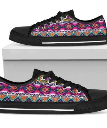 United Tribe Symbols Native American Design Low Top Canvas Shoes