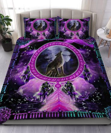 Violet Wolf Native American Bedding Set
