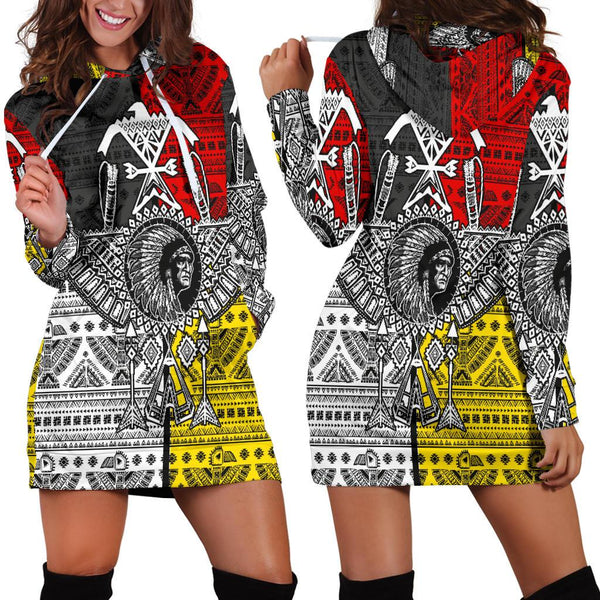War Chief Native American Hoodie Dress - Image 2