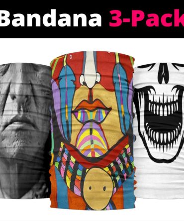 Warior Skull 3D Print Bandana 3-Pack New