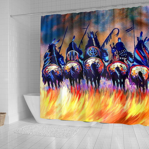 Warriors Native American Shower Curtain - Image 3