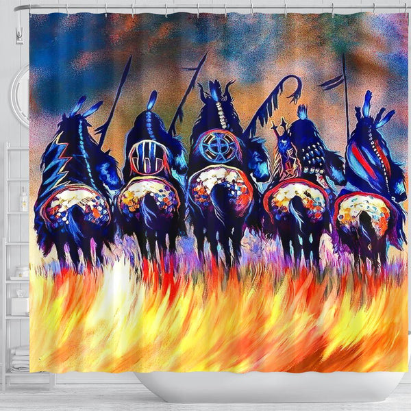 Warriors Native American Shower Curtain - Image 4