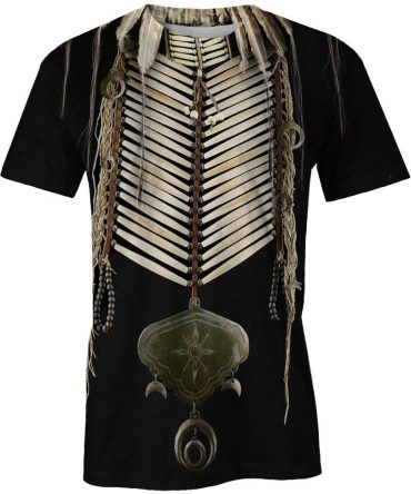 Black Bead Pattern, 3D T Shirt, All Over Print T Shirt, Native American