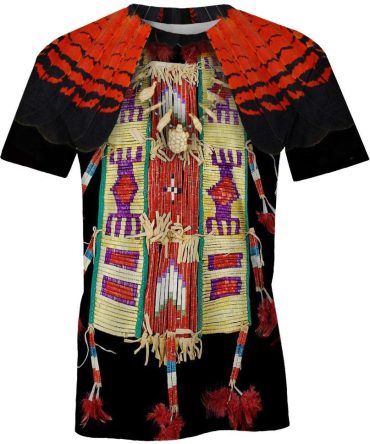 Black Red Native Style, 3D T Shirt, All Over Print T Shirt