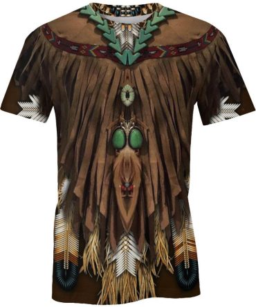 Dark Brown Printed Suede, 3D T Shirt, All Over Print T Shirt