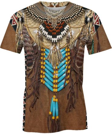 Native Fringed Motifs, 3D T Shirt, All Over Print T Shirt