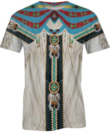 White Native Pattern All Over Print T Shirt