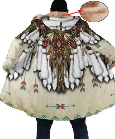 White Native Pattern Dream Cloak