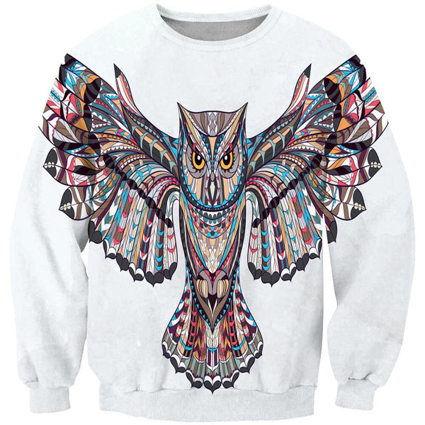 White Owl Native American 3D Sweatshirt - Image 2