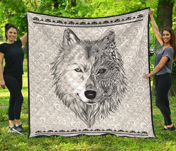 White Wolf Native Amercan Premium Quilt - Image 2