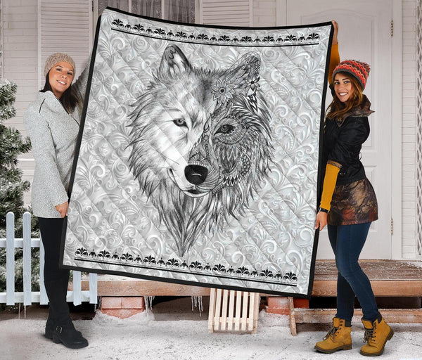 White Wolf Native Amercan Premium Quilt - Image 3