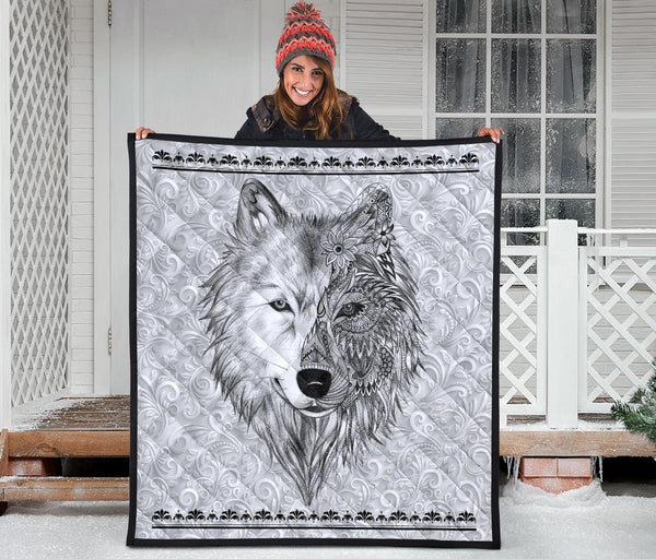 White Wolf Native Amercan Premium Quilt - Image 4