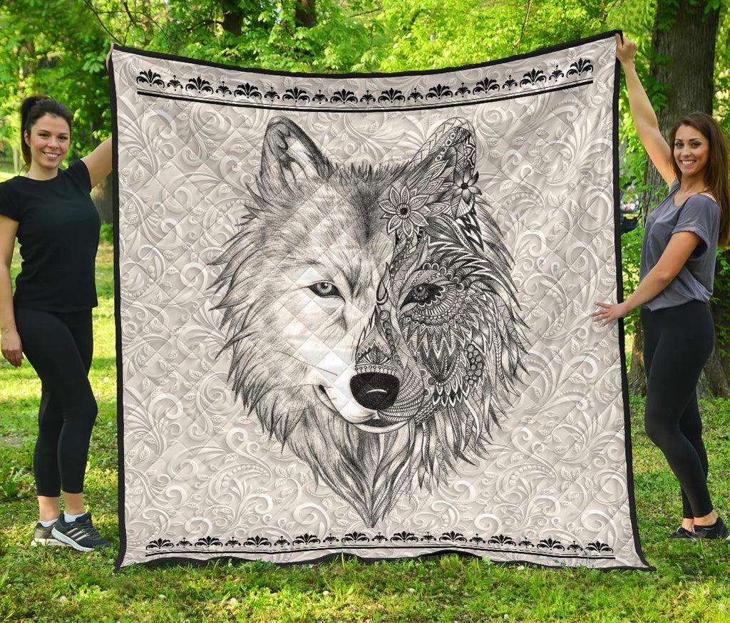 White Wolf Native Amercan Premium Quilt