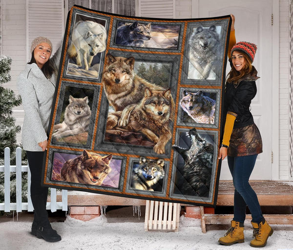 Wolf Art Native American Premium Quilt - Image 3