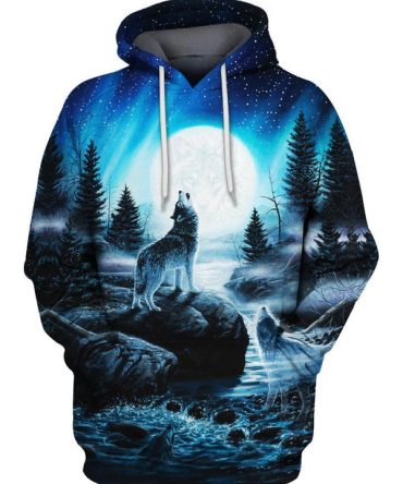 Wolf Blue Moon Hoodie