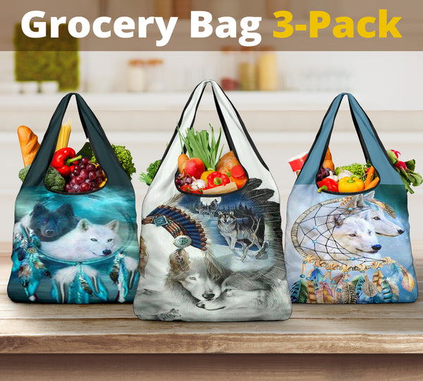 Wolf Couple Grocery Bags NEW - Image 2