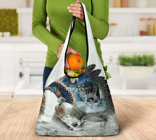 Wolf Couple Grocery Bags NEW - Image 4