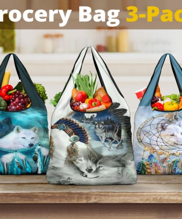 Wolf Couple Grocery Bags NEW