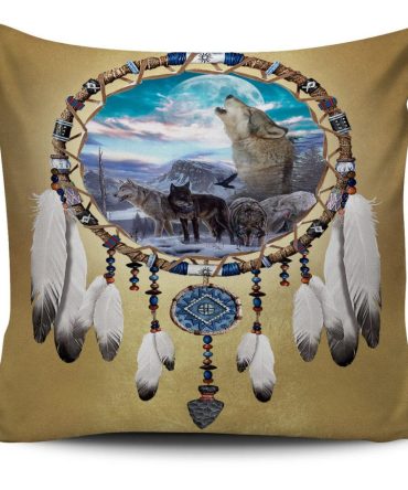 Wolf Dream Catchers Native American Pillow Covers