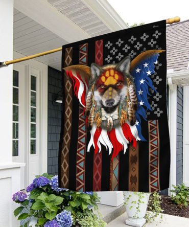 Wolf Eagle Native American Flag