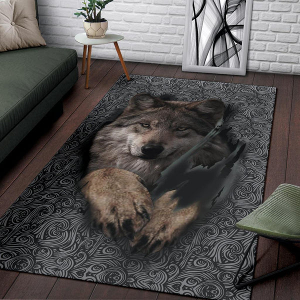 Wolf Escape Native American Area Rug - Image 4