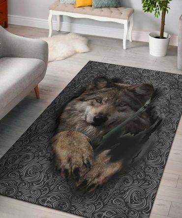 Wolf Escape Native American Area Rug
