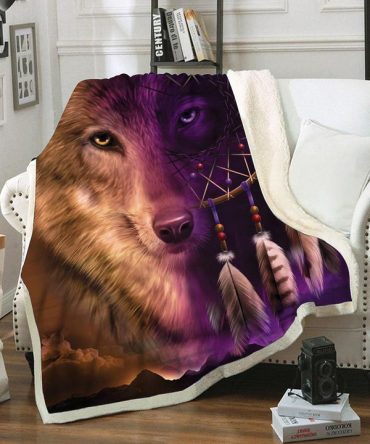 Wolf Native Fleece Blanket