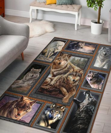 Wolf Packs Native American Area Rug