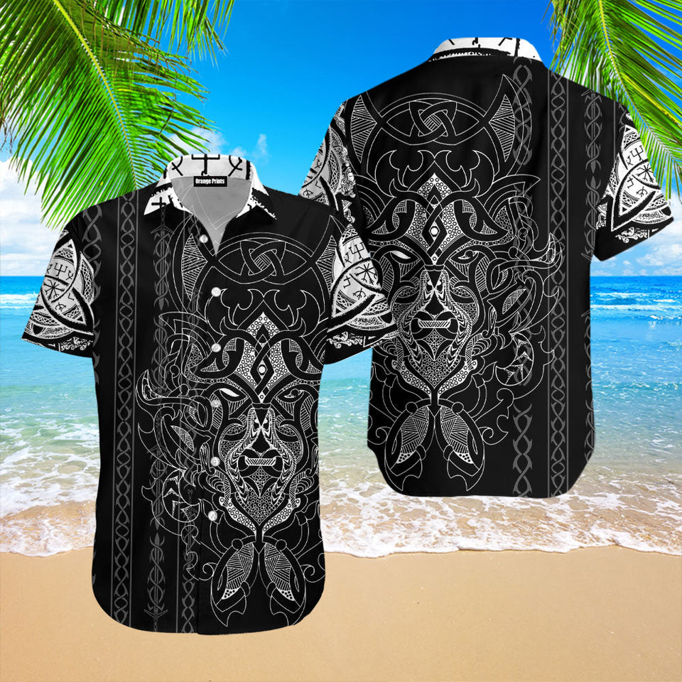 Wolf Pattern Aloha Hawaiian Shirts For Men Indian