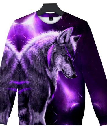 Wolf Purple Native American Art Sweatshirt