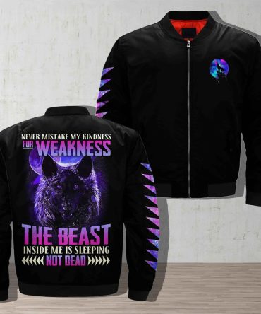 Wolves At The Door Never Mistake My Kindness For Weakness The Beast Bomber Jacket Native