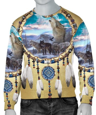 Wolves Dreamcatcher Native American 3D Sweatshirt