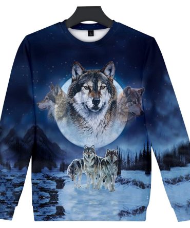 Wolves Native American 3D Sweatshirt