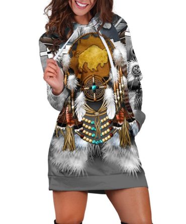 Yellow Buffalo Hoodie Dress Women