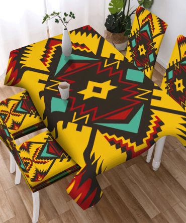 Yellow Tribe Design Native American Tablecloth